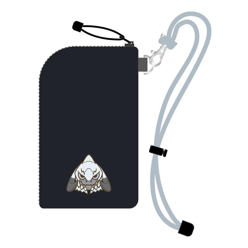 魔物獵人MonDefo智慧型手機斜揹袋，鎖刃龍圖案，附灰色掛繩。