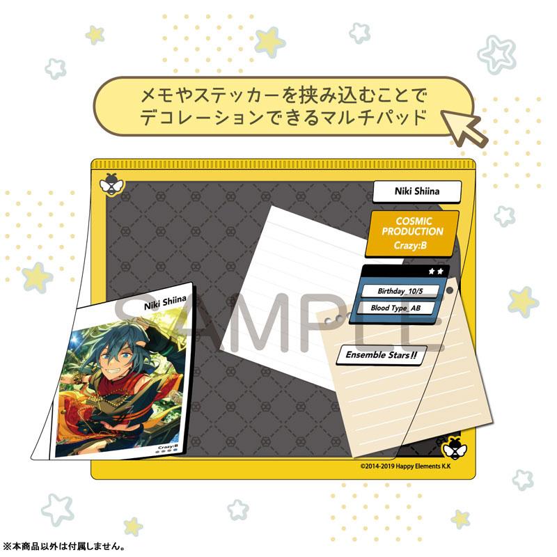 [預訂] 偶像夢幻祭 DECOPAD 椎名丹希，包含椎名丹希角色卡片和裝飾墊。