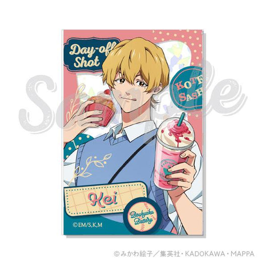 [Pre-order] Amnesia Surrender Day-off Shot Holographic Acrylic Card 2. Kaname Kei "Reservation for October 24"