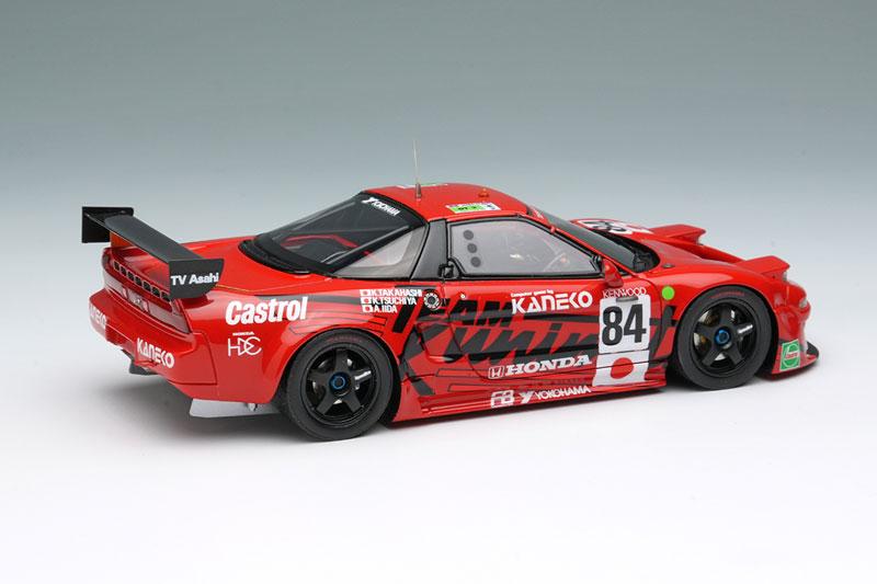 1/43 本田 NSX GT2 “車隊國光” No.84 利曼24小時耐力賽車模型，紅色塗裝。