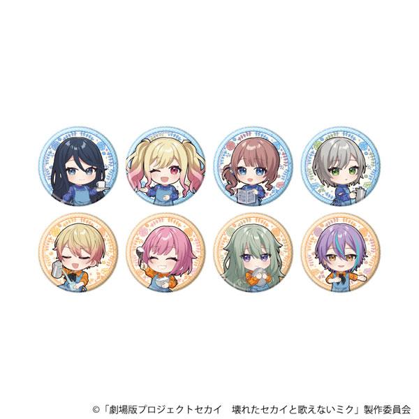 [預訂] 迷你角色徽章「劇場版世界計畫」合作咖啡廳ver.原創插圖，一BOX八款設計展示。