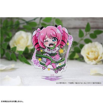 [預訂] TV動畫「成為魔法少女」瑪吉雅洋紅立牌，角色被綠色植物纏繞的可愛造型。