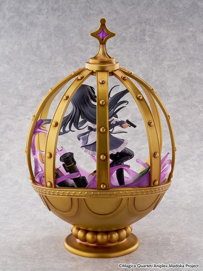 [預訂] 曉美焰1/7模型：手持槍，立於金色鳥籠狀底座內，紫色特效點綴。