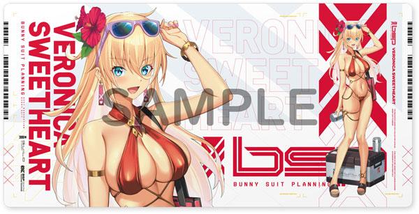 [預訂] 兔女郎裝扮企劃橡膠墊，維羅尼卡·甜心泳裝Ver.，角色穿著紅色泳裝，戴著太陽眼鏡。