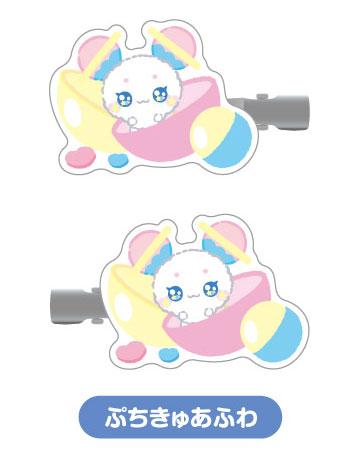 [預訂] PetiteCure 03 Fuwa 瀏海夾，展示了可愛的角色圖案髮夾，粉嫩配色。