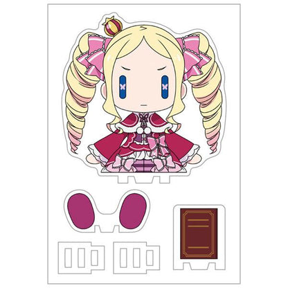 [預訂] 碧翠絲坐姿吉祥物拆卸圖，包括人物、底座與書本配件。