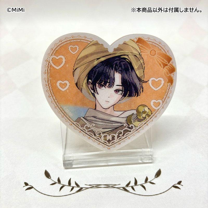 金凌壓克力貼紙，心形設計，人物肖像配裝飾圖案。