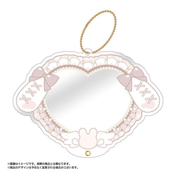 [預訂] Pikuria兔耳緞帶壓克力相框，白色，蕾絲邊框，含珠鍊。