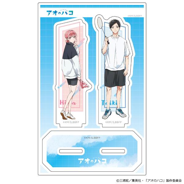 [預訂] TV動畫『青春之箱』壓克力立牌，蝶野雛站姿，豬股大喜持羽毛球拍。