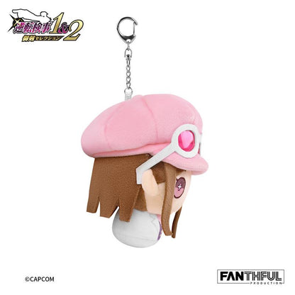 寶月茜毛公仔鑰匙扣，《逆轉檢事》系列，戴粉紅色帽及眼鏡。