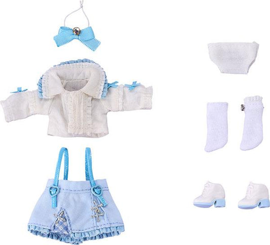 [Reservation] Clay Doll Casual Wear Suspender Skirt Suit (White &amp; Saxophone Blue) "Reservation for May 25"