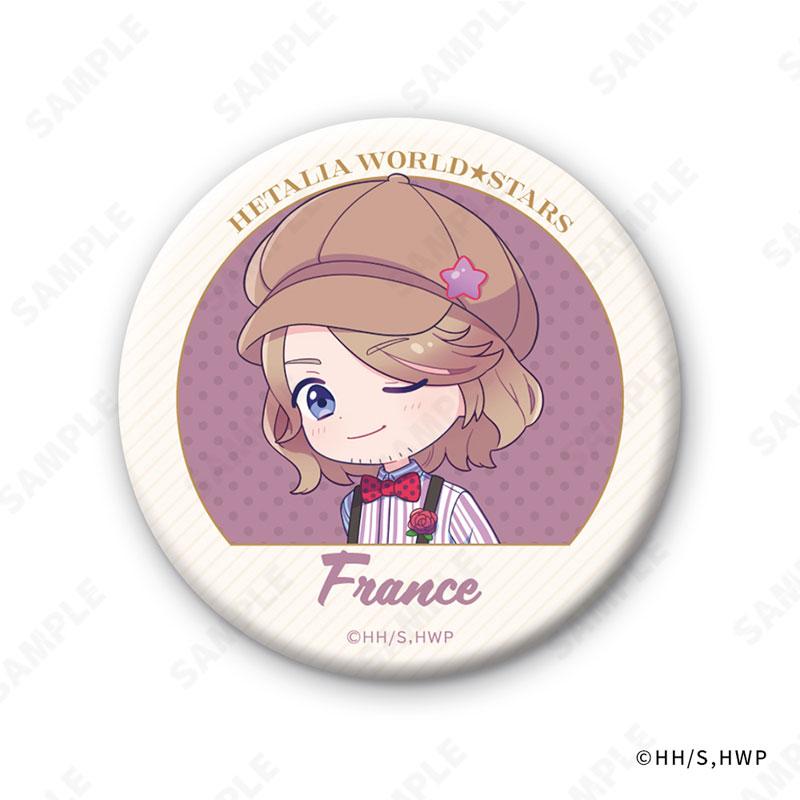 《義呆利》交換徽章～吊帶Style～其中一款設計，角色眨眼微笑。