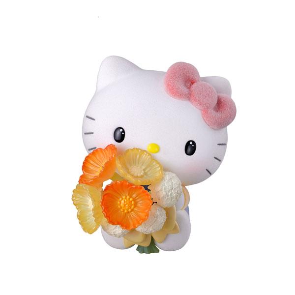 mofamofy Hello Kitty 手持花束的立體公仔。
