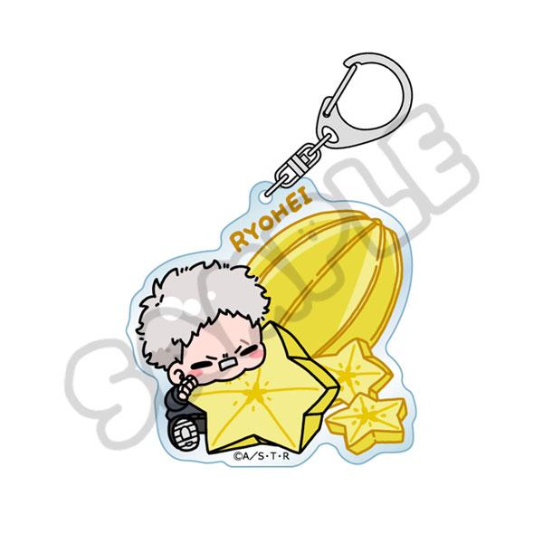 家庭教師REBORN! 笹川了平 Q版鑰匙圈，Q版了平坐在楊桃旁邊。