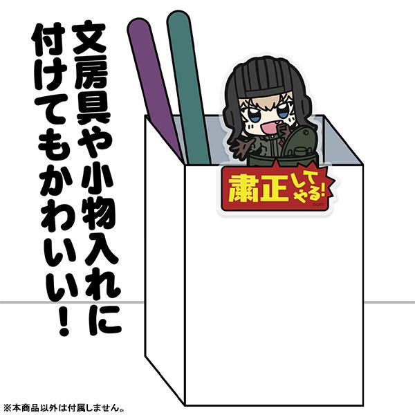 少女與戰車喀秋莎壓克力夾子圖樣，喀秋莎探出頭，夾子收納示意。