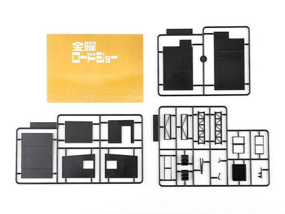 [預訂] 金曜Roadshow模型部件一覽，包含多個黑色塑膠射出框架。
