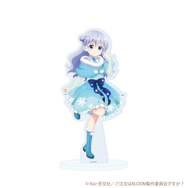 [預訂]「請問您今天要來點兔子嗎？BLOOM」智乃 雪之妖精ver. 立牌，藍色雪花洋裝。