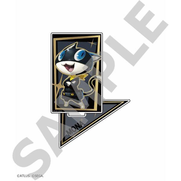 女神異聞錄5立牌：莫娜，雙臂交叉，笑容滿面，黑底金色裝飾。