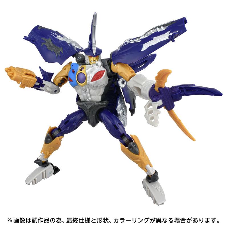 [預訂] 變形金剛 AOTP-15 天鯊(RID 2001Universe)可動人偶，藍色和金色細節。