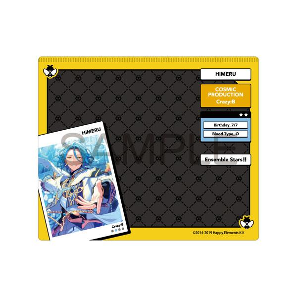 [預訂] 偶像夢幻祭 HiMERU DECOPAD及角色卡片，黃色邊框黑色圖樣背景。