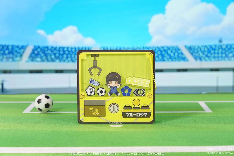 「藍色監獄」蜂樂回夾娃娃機風鑰匙圈，黃色機台設計，角色立繪及足球元素。