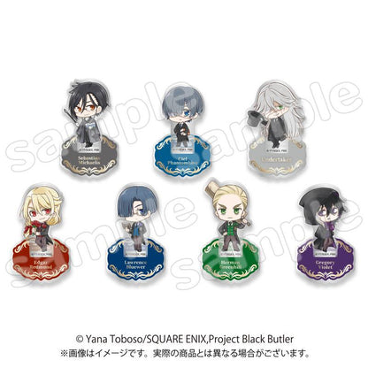 《黑執事 -寄宿學校篇-》交換立牌BOX，展示7款Q版角色立牌設計。