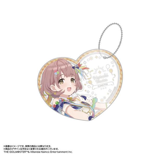 偶像大師閃耀色彩掛件立牌，鬱田春希心型設計，可愛微笑。