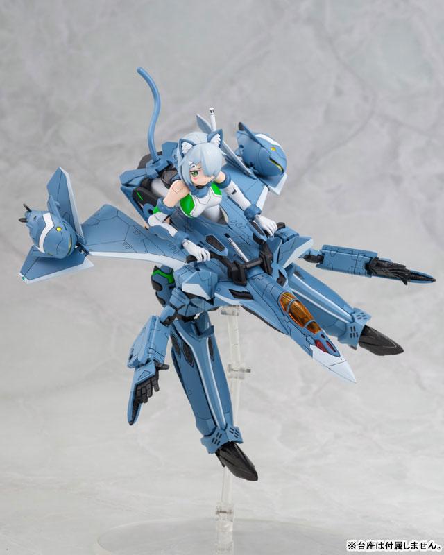 [預訂] ACKS No.MC-11 超時空要塞Δ VF-31A KAIROS SP 模型，藍色機體及貓耳少女人偶。
