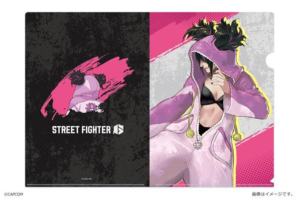 [預訂] 街頭霸王6 A4透明文件夾，05 JURI身穿粉色連身衣圖案。