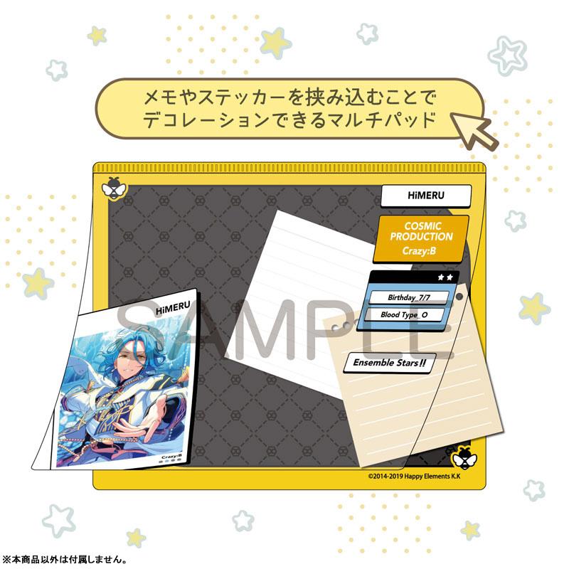 [預訂] 偶像夢幻祭 DECOPAD HiMERU，展示夾著HiMERU角色卡片及個人資料的裝飾墊。