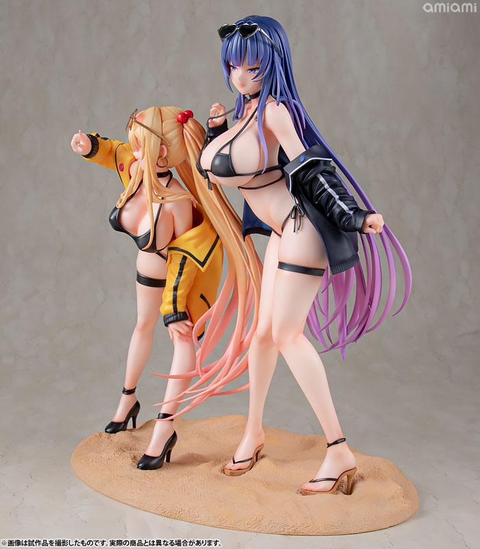 尤娜與小百合1/6完成品模型套裝，比基尼泳裝，附專用臺座。