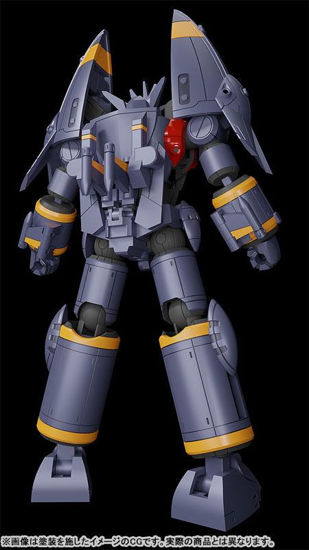 MODEROID 迷你合體變形 飛越巔峯！ Gunbuster 模型，灰色機體站立展示.