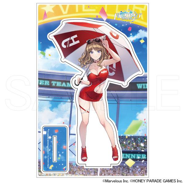 [預訂] Dolphin Wave HJ合作立牌：住之江紫苑撐傘立繪，背景為賽事場景。