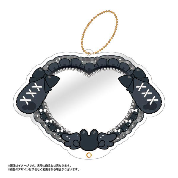 [預訂] Pikuria黑色兔耳緞帶壓克力相框，金色鏈子。