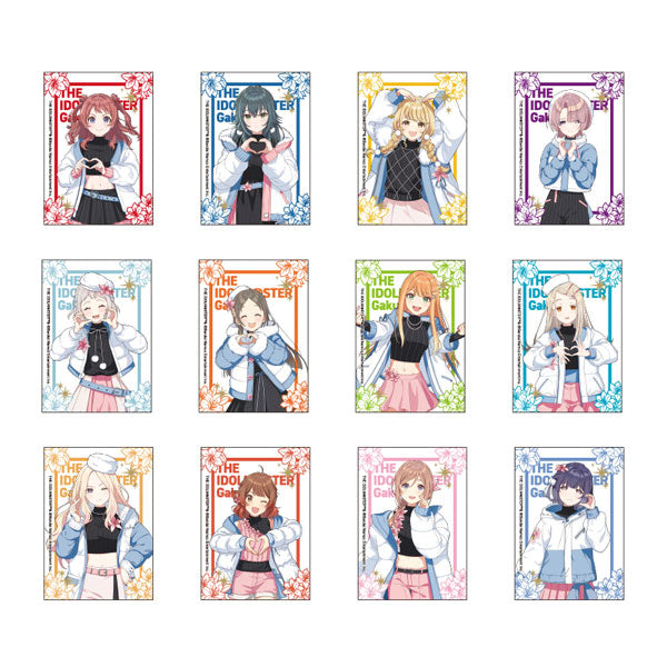 [預訂] 學園偶像大師 交換透明卡 12個入BOX，展示一套原創設計卡牌，花朵邊框。