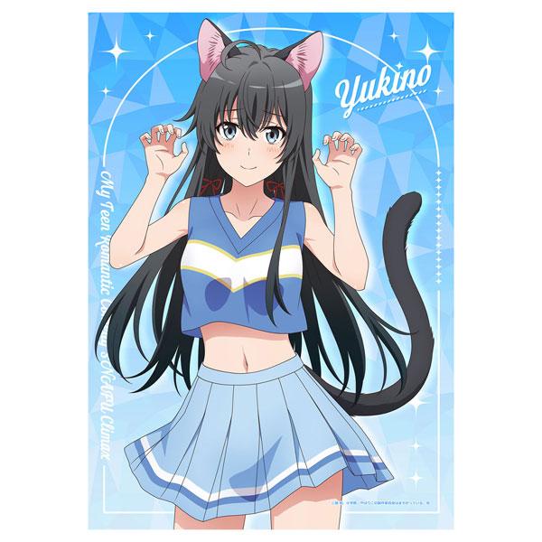 [預訂] 雪乃A3布海報，動物造型，貓耳及尾巴，身穿啦啦隊服裝。