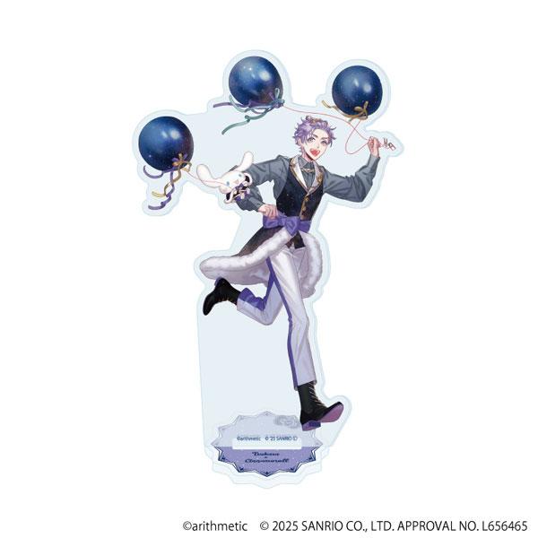 [預訂] 立牌：天羽翼與玉桂狗聯名插圖，角色手持氣球奔跑。