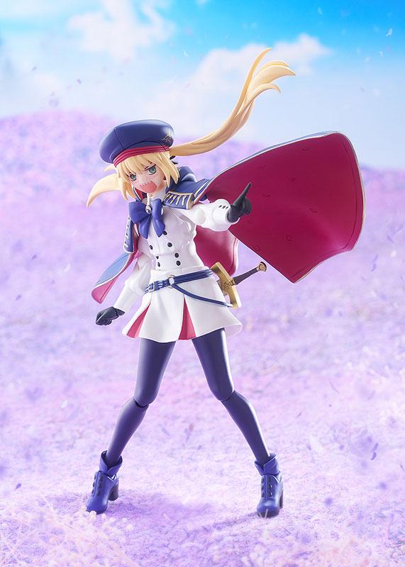 [預訂] figma Fate/Grand Order Caster/阿爾托莉雅·卡斯特站立指向前方的姿勢。