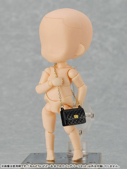 [預訂] 黏土娃素體展示外出袋零件套裝：黑色菱格紋肩背包。