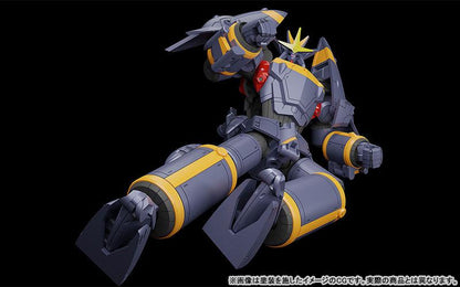 MODEROID 飛越巔峯！Gunbuster 模型，灰色機身配黃色條紋，展示動作姿態。