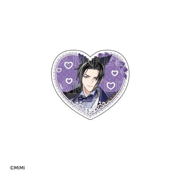 江澄壓克力貼紙，心形背景，人物穿著西裝。