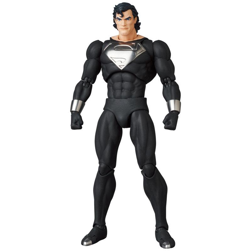 MAFEX SUPERMAN(RETURN OF SUPERMAN)可動人偶，黑色制服，銀色標誌。
