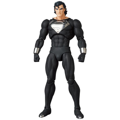 MAFEX SUPERMAN(RETURN OF SUPERMAN)可動人偶，黑色制服，銀色標誌。