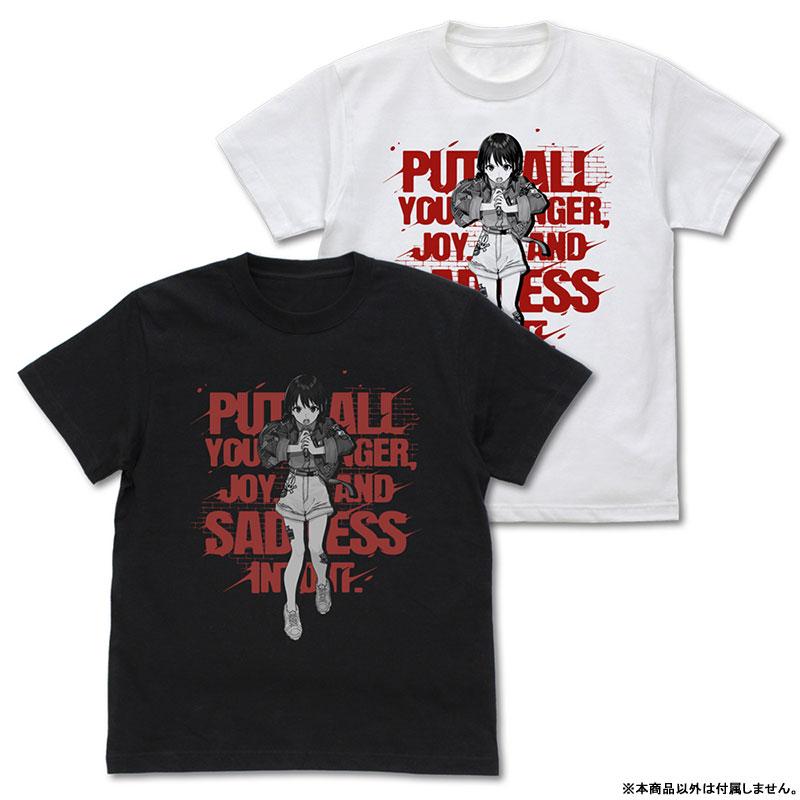 井芹仁菜T恤，黑白兩款展示，印有動漫人物及文字設計。