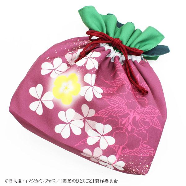 [預訂] 藥師少女的獨語 貓貓款抽繩袋，紫色底，花朵圖案。