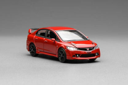 1/64 本田 Civic (FD2) 無限 RR 紅色模型車，細緻逼真。
