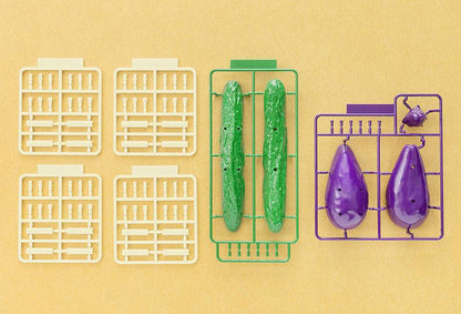 [預訂] 精靈馬模型茄子與小黃瓜，組裝模型零件框架：茄子、小黃瓜及其他配件。