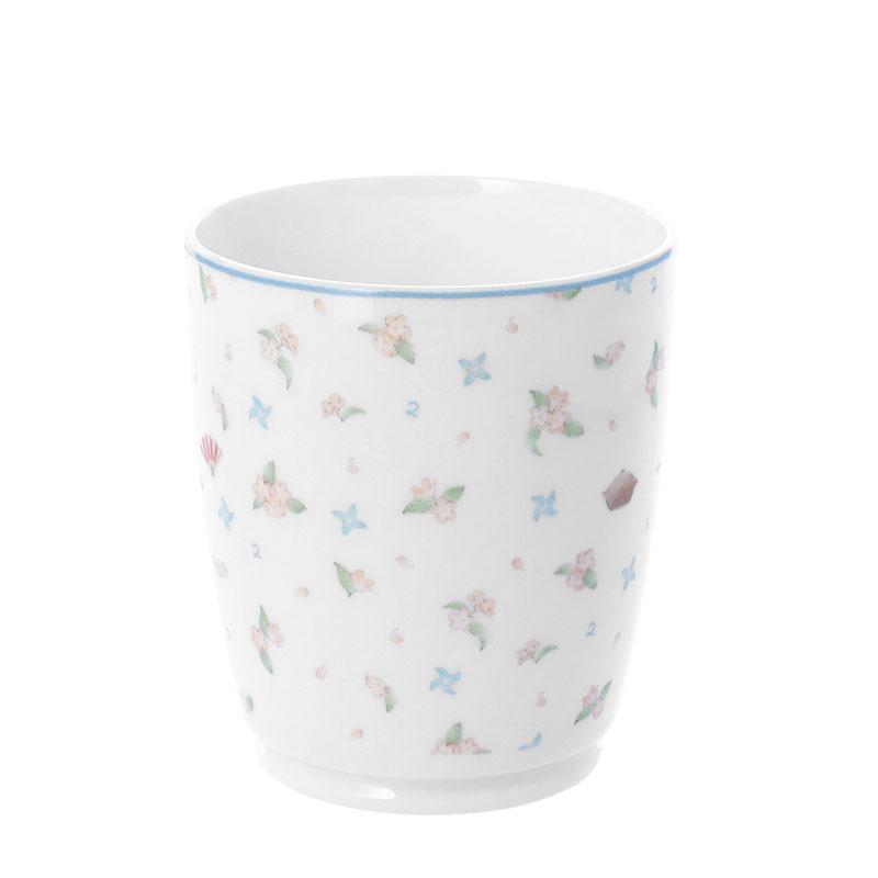 [預訂] 忍者亂太郎 Noritake Collabo 二年生 Cute Flower 馬克杯，白色底，花朵圖案。