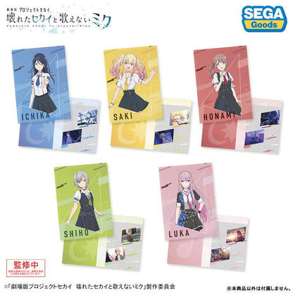 [預訂] 「劇場版世界計畫」星乃一歌文件夾，展示角色立繪和文件夾細節圖，共五款設計。