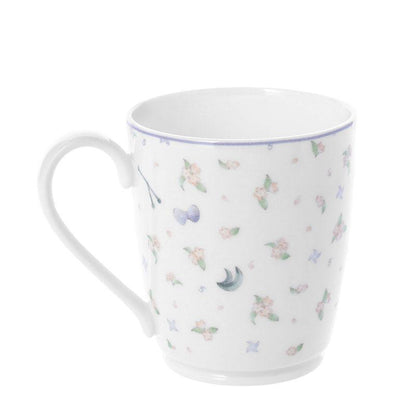 [預訂] 忍者亂太郎五年級馬克杯，白色杯身，可愛花朵圖案。